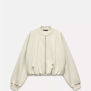 Zara Ice Color Plush Bomber Jacket NEW WITH TAGS!